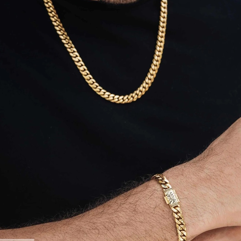 GLD Miami Cuban Chain + Bracelet Bundle- 8mm